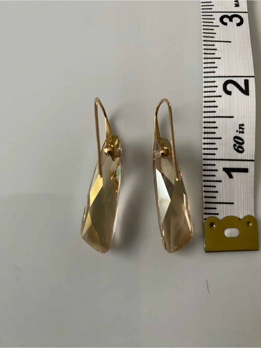 Swarovski Stonehenge Golden Crystal Drop Earrings